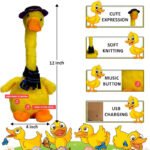 Anubhav Janni Duck Dancing Toy Interactive Talking Singing Companion Imitating Toddlers Perfect Cactus Can Sing Talk Record Repeat What You Say Decor Kids Adult Cute Recording (Pack Of 1 Pcs) - Image 3