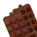 Anubhav Janni Mix Shape Silicone Chocolate Mold Moulds Heart Flower Candy Molds For Chocolate Jelly Gummies Flexible Non Stick Reusable Baking Trays Mini DIY Sweets (Pack Of 1 Pcs) - Image 3