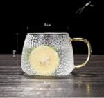 Anubhav Janni Golden Handle Coffie Mug 440 Ml Borosilicate Glass Cup Coffee Tea With Crystal For Lemon Coffee Tea Milk Green Tea Herbal Tea Lemon Home Coffee Tea Milk Green (Pack Of 1 Pcs) - Image 3