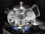 Anubhav Janni Round Green Tea Kettle 1 Lit Glass Teapot Infuser Borosilicate Loose Leaf Blooming Stovetop Microwave Safe Removable Infusion Clear Pot Gas Stove Flame Proof Tea (Pack Of 1 Pcs) - Image 3