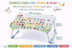 Anubhav Janni Alphabet Laptop Table Printed Carton Wooden Study Desk For Kids Foldable Portable Bed Large Activity Non Slip Legs Multipurpose Breakfast Tray Picnic Office Home (Pack Of 1 Pcs) - Image 3