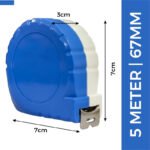 Anubhav Janni 5 Mt Measuring Tape Professional Surveying Strip Outdoor Scale Measurement Tool Durable Metric Meter Blue Retractable Measure Inch Metric (Pack Of 1 Pcs) - Image 3