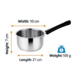 Anubhav Janni Sauce Pan Stainless Steel Russian Saucepan Tea Saucepan For Milk Tea Boiling Tea Coffee Soup Butter Mini Stove Durable Rust Free Easy to Clean Cookware Kitchen (Pack Of 1 Pcs) - Image 3