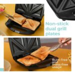 Anubhav Janni Sandwich Toaster Maker For Grilling Toasting Non Stick Dual Grill Plates Quick Even Heating Cool Touch Handle Press Lock Smart Light Indicator Easy To Clean (Pack Of 1 Pcs) - Image 3