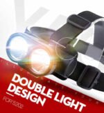 Anubhav Janni Dual Light Headlamp High Power Rechargeable With Dual LED Beam USB Charging Headlight Torch Waterproof Hand Free Headlamp Hiking Night Work Fishing Emergency Use (Pack Of 1 Pcs) - Image 4