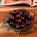 Anubhav Janni Fruit Pan Shape Plate Transparent Crystal Lightweight Durable Leaf Clear Glass Chocolates Gift Decor Antique Platter Fruits Living Room (Pack Of 1 Pcs) - Image 4