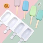 Anubhav Janni Silicone Ice Candy Mould Big Oval Mini Cream Cake Cakesicle Popsicle Mold Popcicle Molds Pop Molds Cavities Ice Chocolate Wooden Sticks Shape Reusable Makers Kulfi (Pack Of 1 Pcs) - Image 4