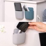 Anubhav Janni Wall Mobile Holder Mounted Storage Box Remote Organizer Case For Air Conditioner TV Phone Plug Stand Rack Remote Uses Mounted Smooth Surface Polyurethane (Set Of 4 Pcs) - Image 4