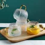 Anubhav Janni Golden Handle Coffie Mug 440 Ml Borosilicate Glass Cup Coffee Tea With Crystal For Lemon Coffee Tea Milk Green Tea Herbal Tea Lemon Home Coffee Tea Milk Green (Pack Of 1 Pcs) - Image 4