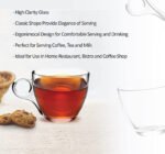 Anubhav Janni Classics Tea Cup Glass Cups Transparent Coffee For Home Office Kitchen Cafe Hotel Crystal Clear Classic And Saucer Each Espresso Cappuccino (Set Of 6 Pcs) - Image 4