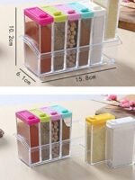 Anubhav Janni Crystal Spice Seasoning Rack Lid Container Set Box Pepper Salt Jar See Through Kitchen Dining Storage Containers Herbs Elegant Perfect Organization Decorative Jars (Pack Of 1 Pcs) - Image 4