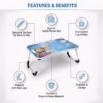 Anubhav Janni Frozen Laptop Table Printed Carton Multipurpose Foldable Study Wooden Writing Desk Bed Sofa Floor Portable Students Home Office Work Table Breakfast Portable (Pack Of 1 Pcs) - Image 4