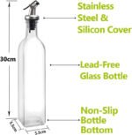 Anubhav Janni Oil Port 500ml Clear Glass Bottle With Silicon Funnel Leak Proof Vinegar Cruet Dispenser Leak Proof Bottle For Kitchen Pourer Container Cooking (Pack Of 1 Pcs) - Image 4