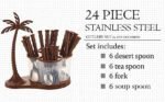 Anubhav Janni Coconut Cutlery Set Kitchenware Trendy Green Stainless Steel Storage Box Spoon Set Spoon Stand For Kitchen And Dining Antic Dining Plastic Set Dessert Spoons (Pack Of 1 Pcs , 24) - Image 5