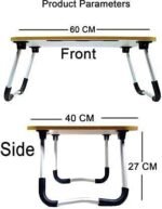 Anubhav Janni Black Flower Printed Laptop Table Multipurpose Foldable Study Wooden Writing Desk Bed Sofa Floor Portable Students Home Office Work Table Blue Laptop Table School (Pack Of 1 Pcs) - Image 4