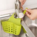 Anubhav Janni Silicone Sink Faucet Candy Kitchen Caddy Sponge Storage Hanging Basket Adjustable Snap Button Type Drain Rack Bag Baskets Tool Bathroom Soap Water Draining Holder (Set Of 3 Pcs) - Image 4