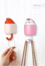 Anubhav Janni Cartoon Animal Key Holder Hook Magic Creative Coat Squirrel Shape Hanger Utility Hooks Hat Gift Brown Shaped Wall Cute Kids Room Living Bedroom Home Decoration (Pack Of 1 Pcs) - Image 5