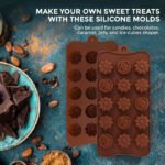Anubhav Janni Mix Shape Silicone Chocolate Mold Moulds Heart Flower Candy Molds For Chocolate Jelly Gummies Flexible Non Stick Reusable Baking Trays Mini DIY Sweets (Pack Of 1 Pcs) - Image 5