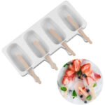 Anubhav Janni Silicone Ice Candy Mould Big Oval Mini Cream Cake Cakesicle Popsicle Mold Popcicle Molds Pop Molds Cavities Ice Chocolate Wooden Sticks Shape Reusable Makers Kulfi (Pack Of 1 Pcs) - Image 5