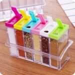 Anubhav Janni Crystal Spice Seasoning Rack Lid Container Set Box Pepper Salt Jar See Through Kitchen Dining Storage Containers Herbs Elegant Perfect Organization Decorative Jars (Pack Of 1 Pcs) - Image 5