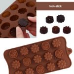 Anubhav Janni Mix Shape Silicone Chocolate Mold Moulds Heart Flower Candy Molds For Chocolate Jelly Gummies Flexible Non Stick Reusable Baking Trays Mini DIY Sweets (Pack Of 1 Pcs) - Image 6