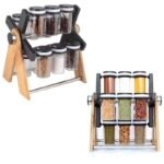 Anubhav Janni Revolving Rotating Wooden Wheel Spice Rack Kitchen Plastic Container Holder Organizer Degree Jars Design Storage Perfect Organization Easy Jar Convenient Stylish (Pack Of 1 Pcs) - Image 7