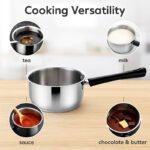 Anubhav Janni Sauce Pan Stainless Steel Russian Saucepan Tea Saucepan For Milk Tea Boiling Tea Coffee Soup Butter Mini Stove Durable Rust Free Easy to Clean Cookware Kitchen (Pack Of 1 Pcs) - Image 7