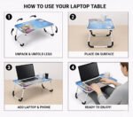 Anubhav Janni Frozen Laptop Table Printed Carton Multipurpose Foldable Study Wooden Writing Desk Bed Sofa Floor Portable Students Home Office Work Table Breakfast Portable (Pack Of 1 Pcs) - Image 8