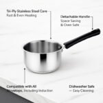 Anubhav Janni Sauce Pan Stainless Steel Russian Saucepan Tea Saucepan For Milk Tea Boiling Tea Coffee Soup Butter Mini Stove Durable Rust Free Easy to Clean Cookware Kitchen (Pack Of 1 Pcs) - Image 9